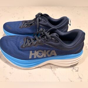 Hoka Bondi 8 Navy and Sky Blue Running Shoes/Sneakers- size 10D